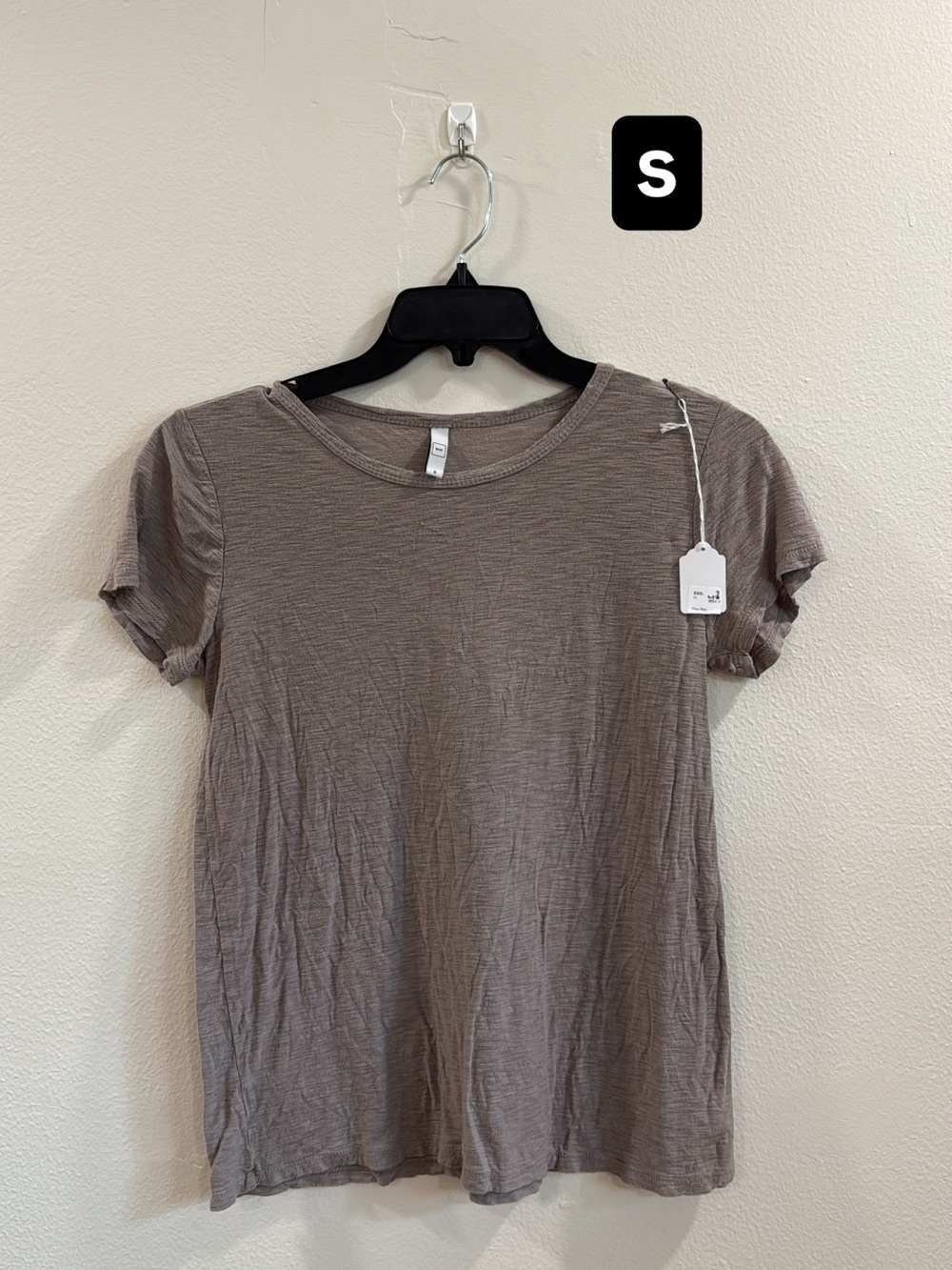 Everyday Washed Taupe Crewneck Tee - Size S